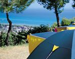 Italien, Adria: Campingplatz Europe Garden, Zeltplatz mit Meerblick
